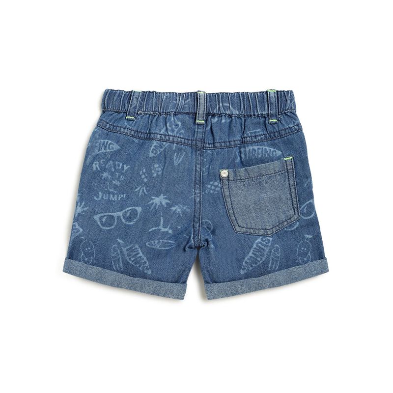 Boys Medium Blue Short Woven Trousers image number 1